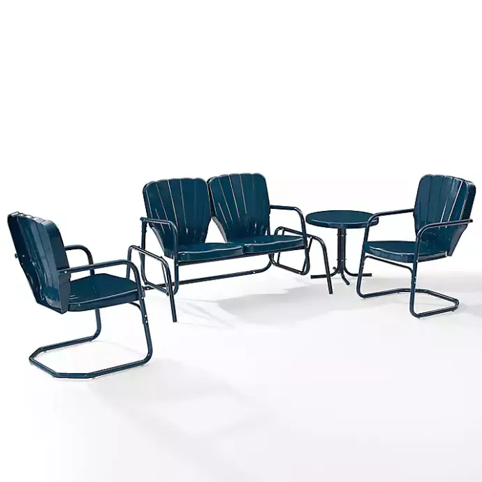 Clearance Kirklands Home Navy Clamshell 4-pc. Outdoor Furniture Set Blue