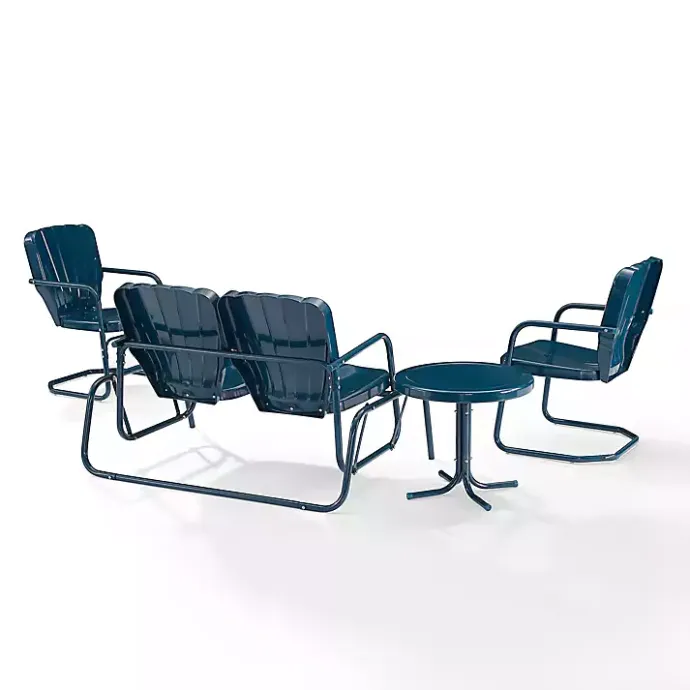 Clearance Kirklands Home Navy Clamshell 4-pc. Outdoor Furniture Set Blue