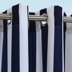 Discount Kirklands Home Navy Coastal Stripe Outdoor Curtain Panel, 84 in.