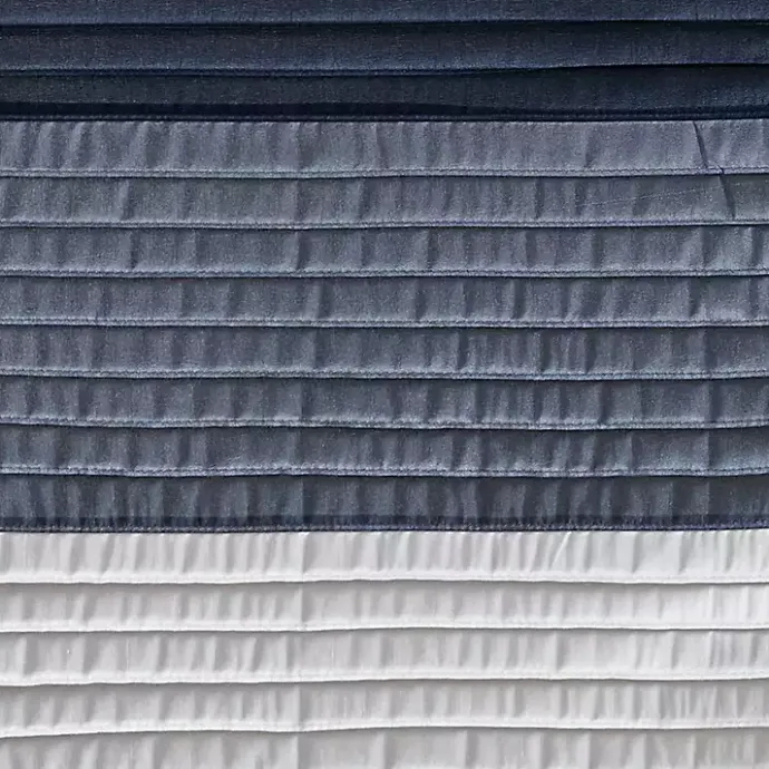 Clearance Kirklands Home Navy Colorblock Silky Shower Curtain Blue