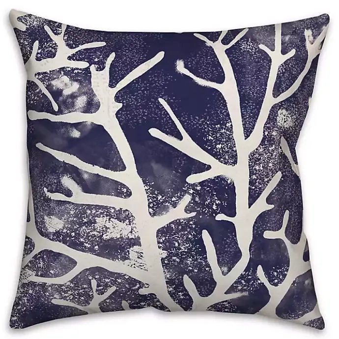 Discount Kirklands Home Navy Coral Outdoor Pillow