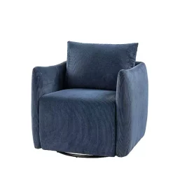 Hot Kirklands Home Navy Corduroy Swivel Accent Chair Blue