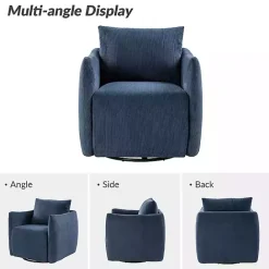 Hot Kirklands Home Navy Corduroy Swivel Accent Chair Blue