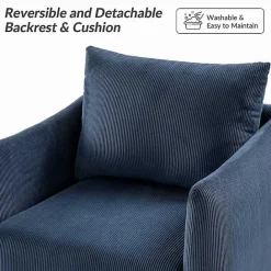 Hot Kirklands Home Navy Corduroy Swivel Accent Chair Blue