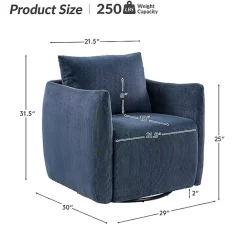 Hot Kirklands Home Navy Corduroy Swivel Accent Chair Blue