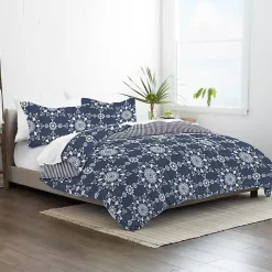 Kirklands Home Navy Daisy Medallion Twin 3-pc. Comforter Set Blue
