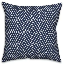Online Kirklands Home Navy Diamond Geo Outdoor Pillow Blue