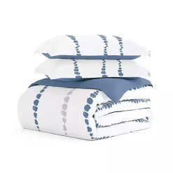 Discount Kirklands Home Navy Dots Reversible 3-pc. Queen Duvet Cover Set