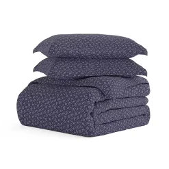Outlet Kirklands Home Navy Elegant Floral 3-pc. Queen Duvet Cover Set Blue