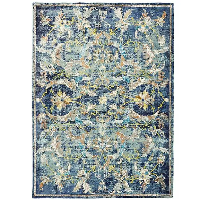 Clearance Kirklands Home Navy Faded Floral Area Rug, 4x6