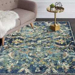 Clearance Kirklands Home Navy Faded Floral Area Rug, 4x6