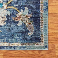 Kirklands Home Navy Faded Floral Area Rug, 8x10