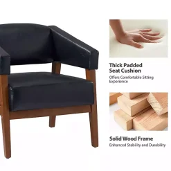Discount Kirklands Home Navy Faux Leather Nicki Accent Chair Blue