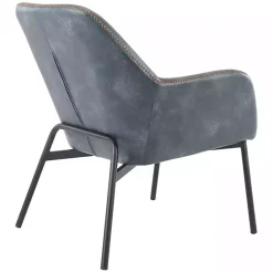 Best Kirklands Home Navy Faux Leather Scoop Accent Chair Blue