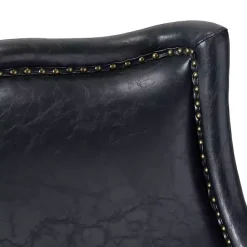 Sale Kirklands Home Navy Faux Leather Wingback Accent Chair Blue