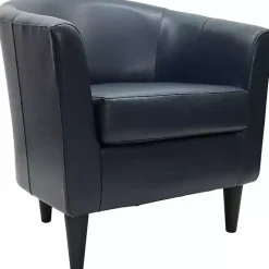 Outlet Kirklands Home Navy Faux Leather Winslow Accent Chair Blue