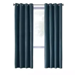 Online Kirklands Home Navy Faux Suede Blackout Curtain Panel, 95 in. Blue