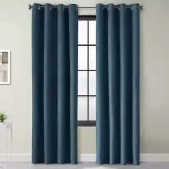 Online Kirklands Home Navy Faux Suede Blackout Curtain Panel, 95 in. Blue