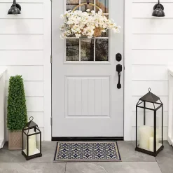 Discount Kirklands Home Navy Floral Pattern Doormat