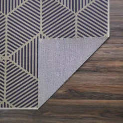 Clearance Kirklands Home Navy Geometric Washable Area Rug, 5x7 Blue