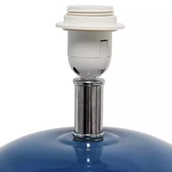 Hot Kirklands Home Navy Glass Short Oval Table Lamp Blue