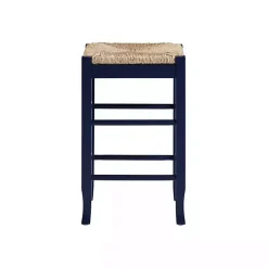 Outlet Kirklands Home Navy Handwoven Square Wooden Counter Stool Blue