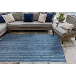 New Kirklands Home Navy Intertwine Indoor/Outdoor Area Rug, 4x7 Blue