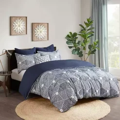 Clearance Kirklands Home Navy Jacquard 3-pc. California King Comforter Set