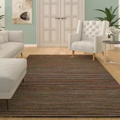 Clearance Kirklands Home Navy Jute and Wool Woven Area Rug, 5x8