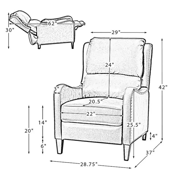 Clearance Kirklands Home Navy Leather Nailhead Traditional Recliner Blue