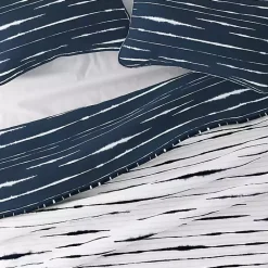 Clearance Kirklands Home Navy Linear Reversible 2-pc. Twin Quilt Set