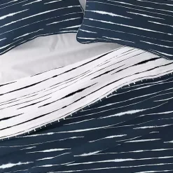 Outlet Kirklands Home Navy Linear Reversible 3-pc. Queen Quilt Set