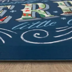 Discount Kirklands Home Navy Merry Little Christmas Kitchen Mat Blue