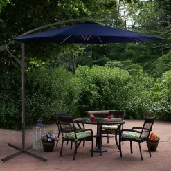 Online Kirklands Home Navy Offset Hand Crank Outdoor Umbrella