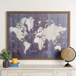 New Kirklands Home Navy Old World Map Framed Art Print