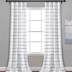New Kirklands Home Navy Ombre Stripe Curtain Panel Set, 84 in.