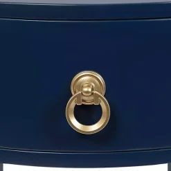 New Kirklands Home Navy Oval Decklyn Accent Table Blue