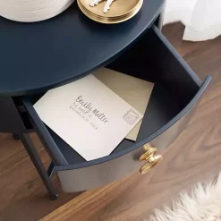 New Kirklands Home Navy Oval Decklyn Accent Table Blue