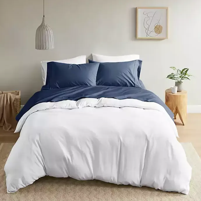 Best Kirklands Home Navy Peached Percale 4-pc. King Sheet Set Blue