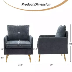 Outlet Kirklands Home Navy Penny Upholstered Accent Chair Blue