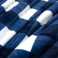 Sale Kirklands Home Navy Plaid Faux Fur 3-pc. Full/Queen Comforter Set