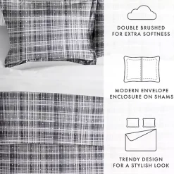 Discount Kirklands Home Navy Plaid Polka Dot 2-pc. Twin Duvet Cover Set