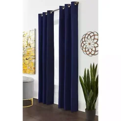 Online Kirklands Home Navy Room Darkening Curtain Panel Set, 84 in. Blue