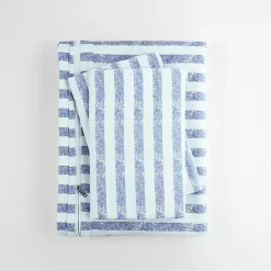 Kirklands Home Navy Rugged Stripes Puffed 3-pc. King Duvet Set Blue