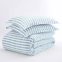 Online Kirklands Home Navy Rugged Stripes Puffed 3-pc. Queen Duvet Set
