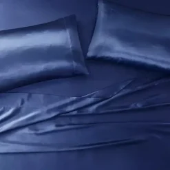 Kirklands Home Navy Satin King 2-pc. Pillow Case Set Blue