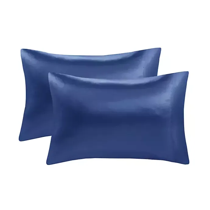 Kirklands Home Navy Satin King 2-pc. Pillow Case Set Blue