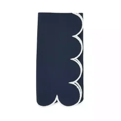 Hot Kirklands Home Navy Scalloped Edge Napkins, Set of 4 Blue