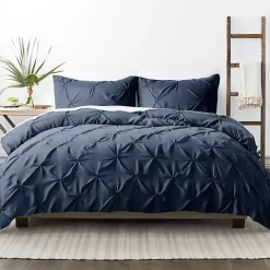 Hot Kirklands Home Navy Soft Pinched 3-Pc. King Duvet Cover Set Blue