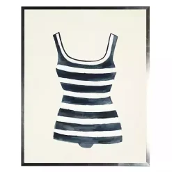 Online Kirklands Home Navy Striped Bathing Suit Framed Art Print